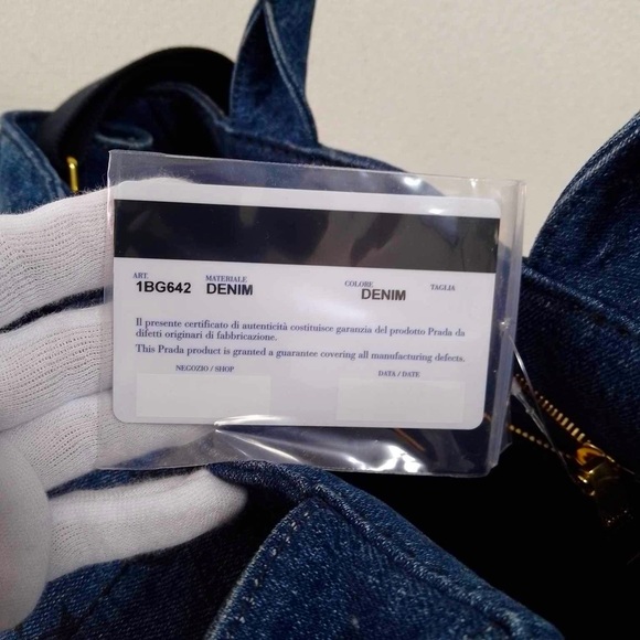 100% AUTHENTIC Prada Canapa Avio Demin - Picture 9 of 14